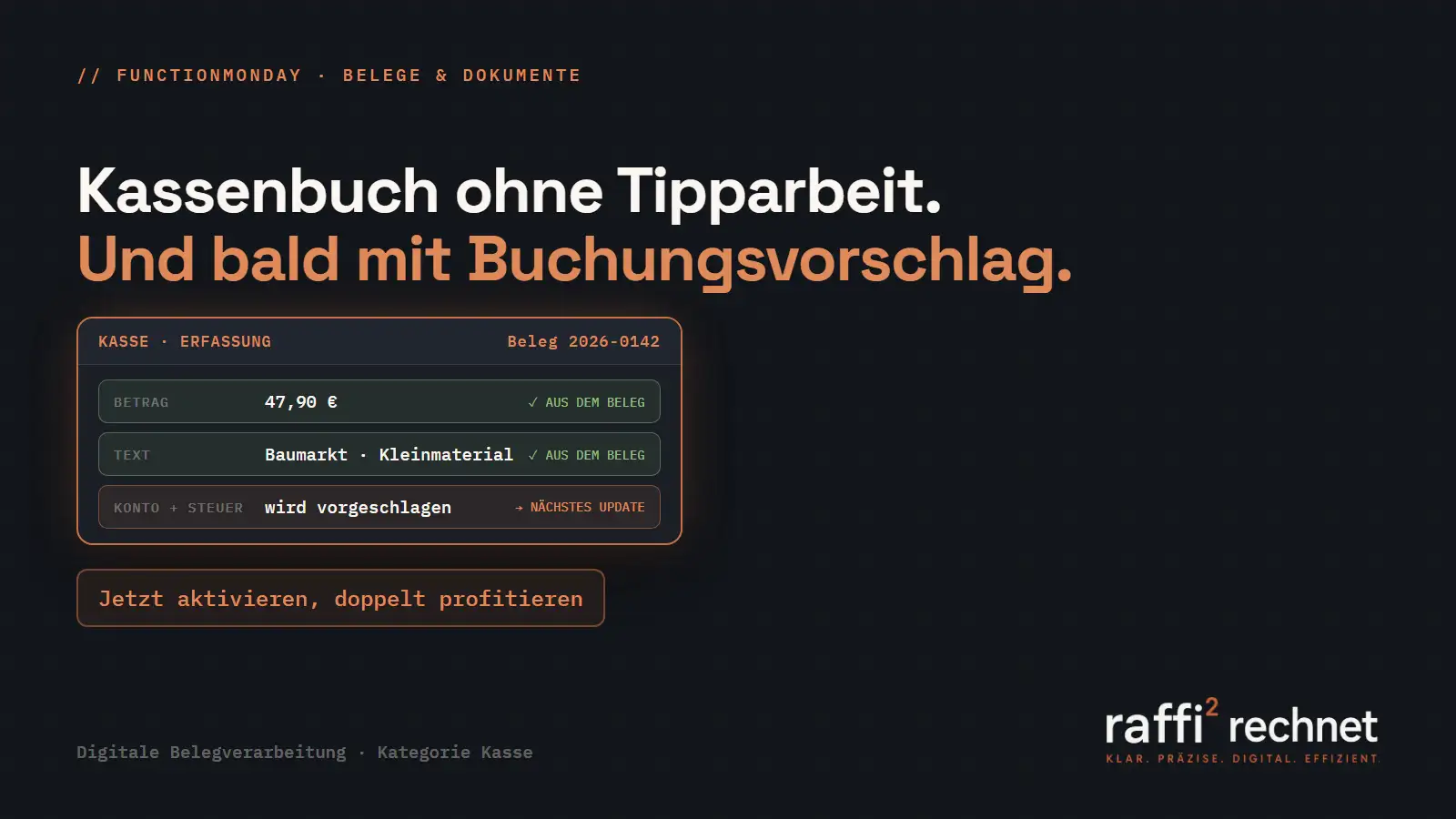 Cover: Kassenbuch ohne Tipparbeit: Digitale Belegverarbeitung für die Kasse