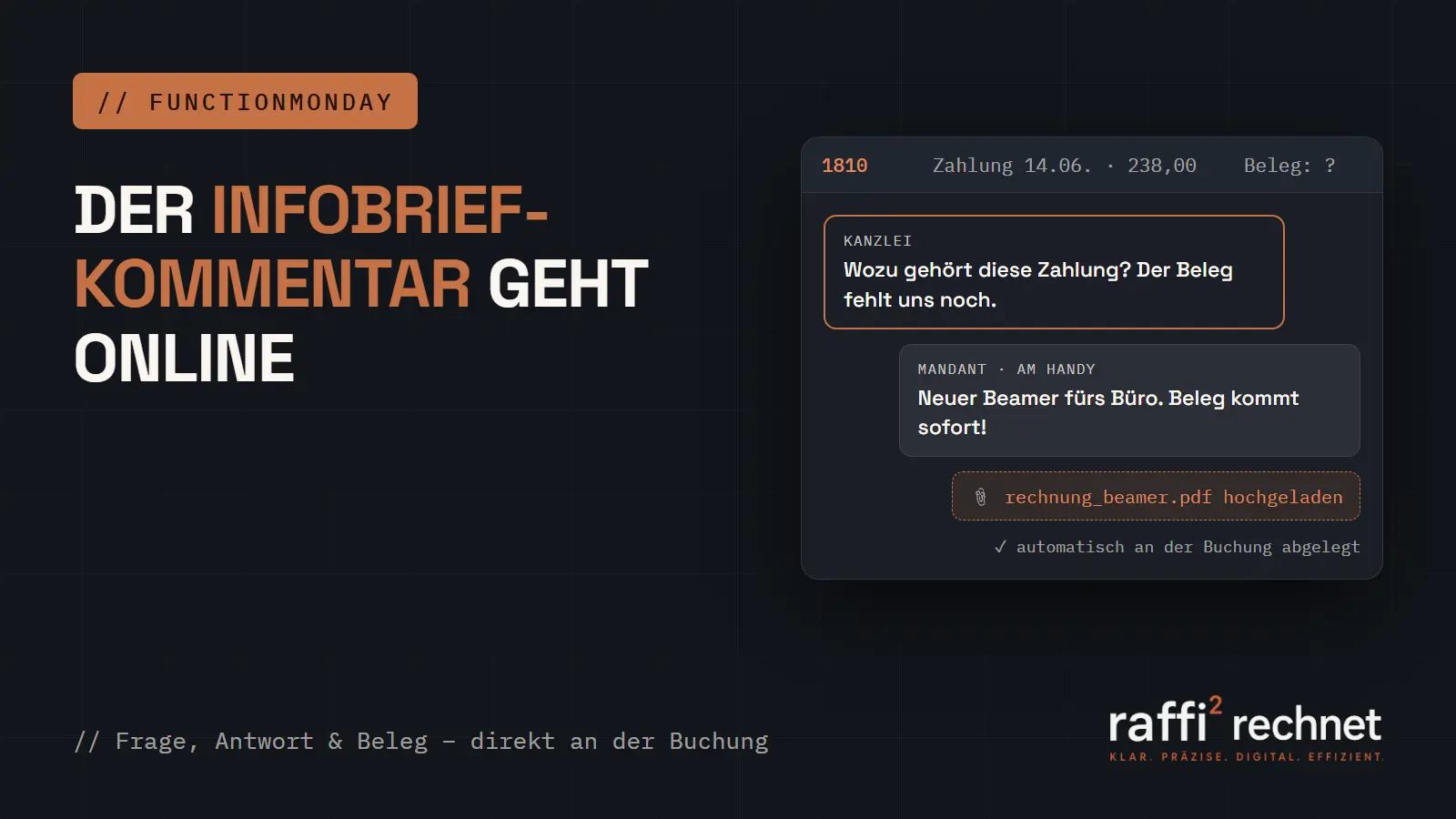 Infobriefkommentar online: Rückfrage und Mandanten-Antwort direkt an der Buchung in der hmd.fibu