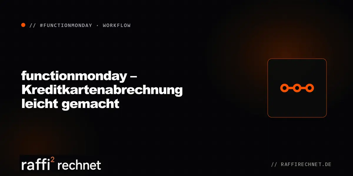 functionmonday – Kreditkartenabrechnung leicht gemacht