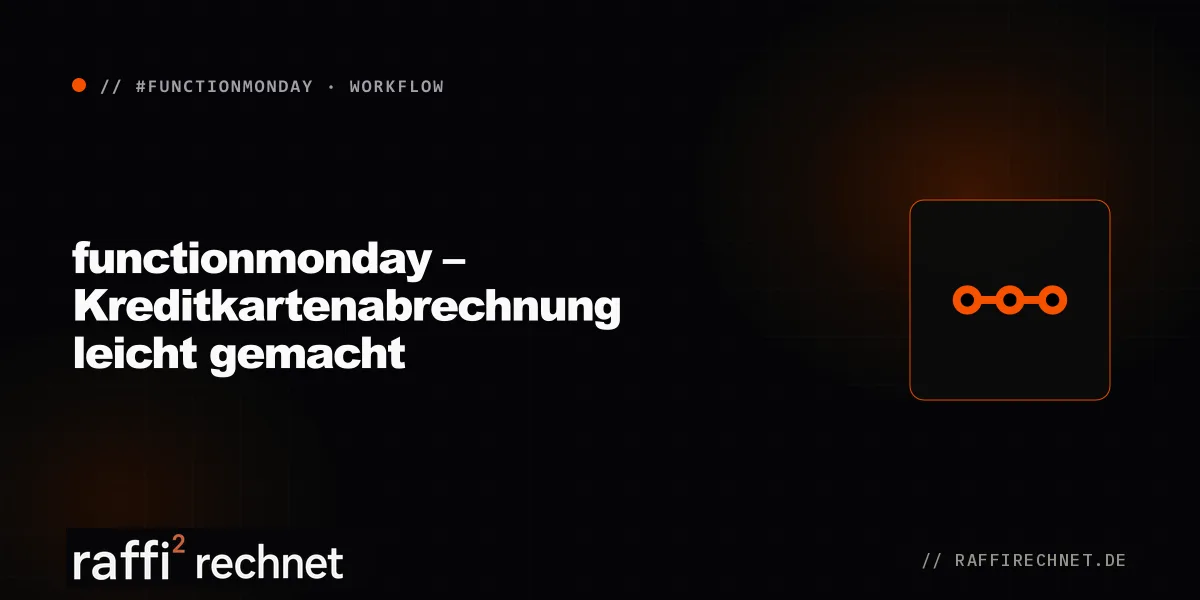 functionmonday – Kreditkartenabrechnung leicht gemacht