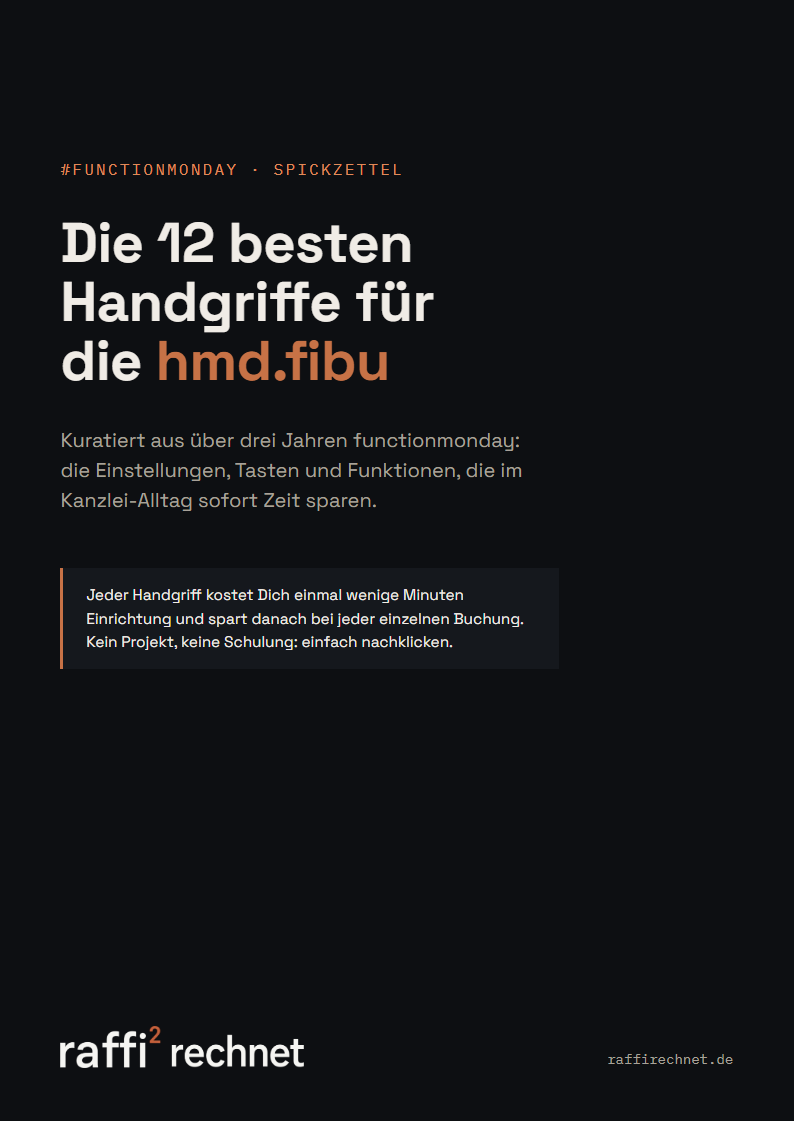 Cover des PDFs: Die 12 besten Handgriffe für die hmd.fibu